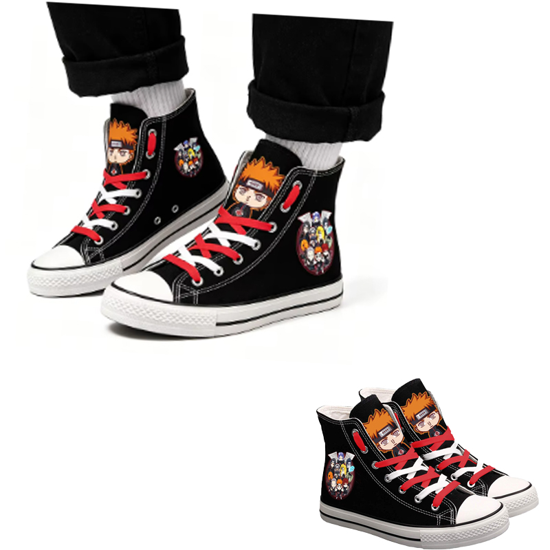 Anime Cosplay Ideas Girl - Naruto Uzumaki High-Top Canvas Shoes Men