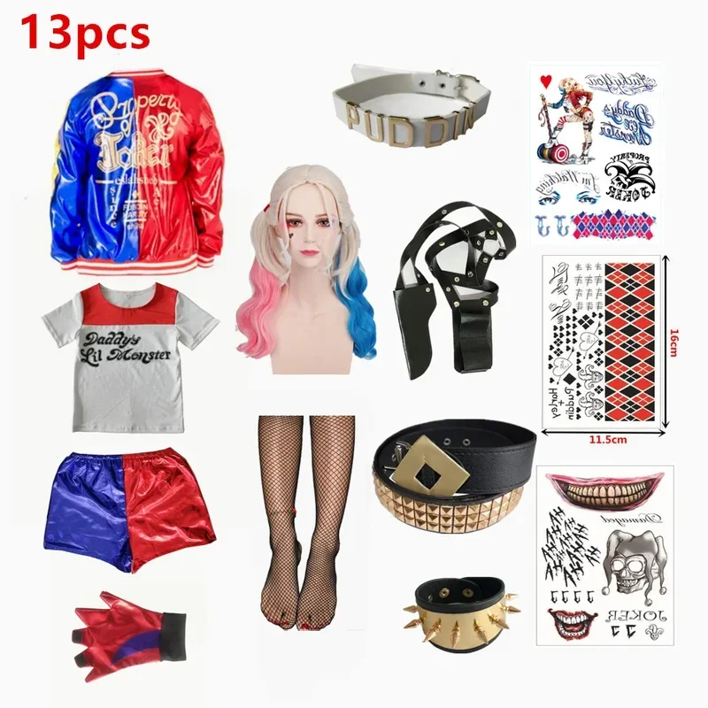 Anime Harley Quinn Cosplay - ABC123Halloween Kids Adult Cosplay Costume Quinn