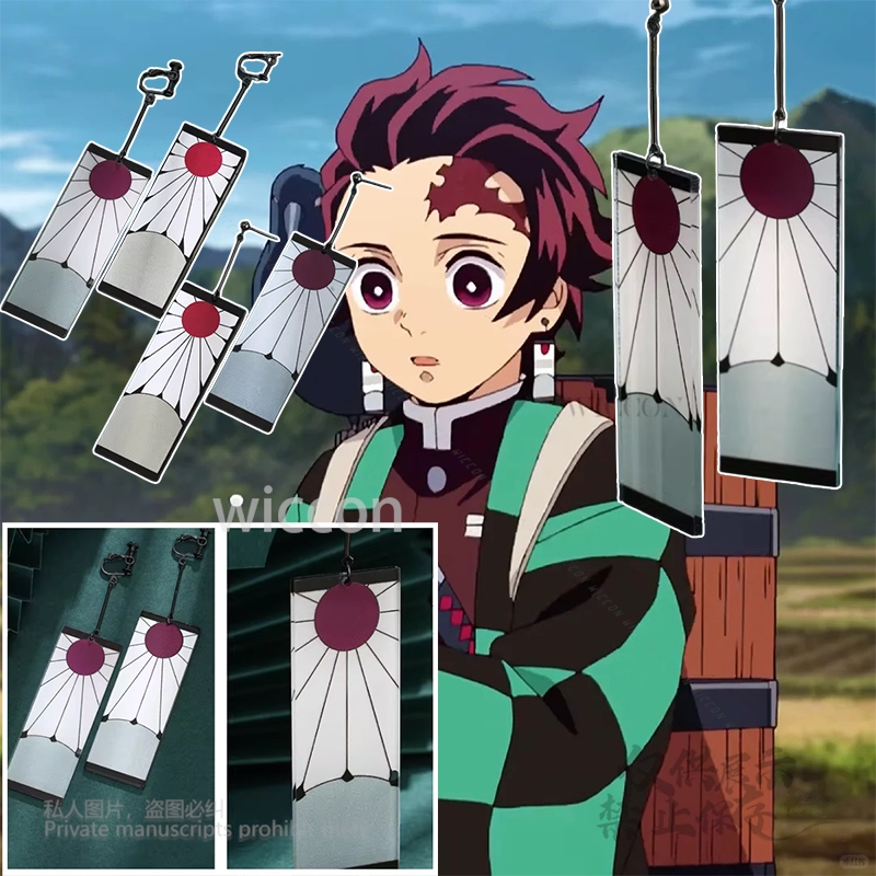 Acrylic Earrings Ear Clips Sty - Anime Cosplay Demon Slayer review and price