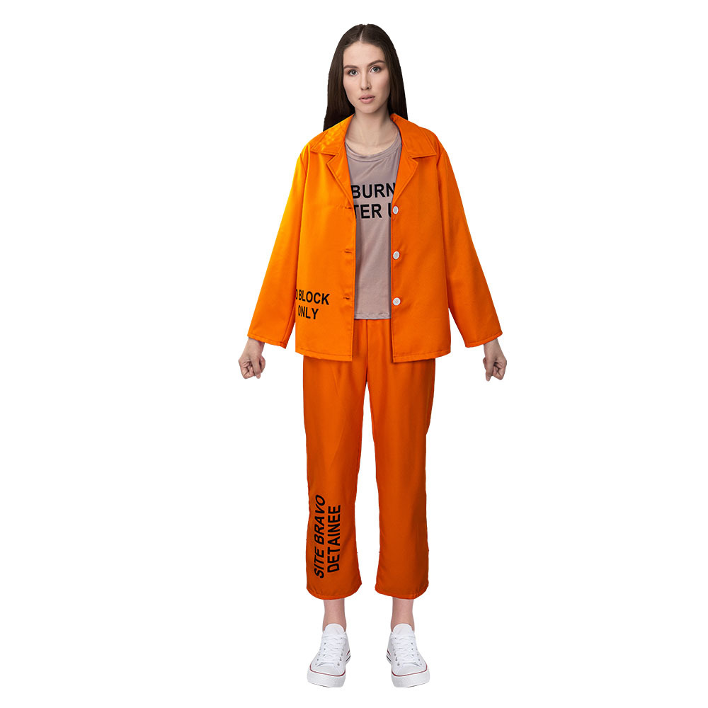 Adult Orange Prisoner Uniform  - Anime Harley Quinn Cosplay review and price